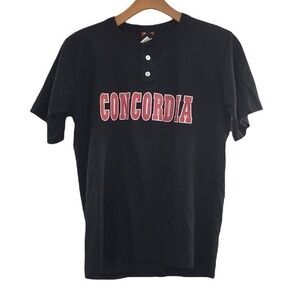 Wilson VTG Black Concordia Jersey Shirt Mens Large  NCAA Basketball Henley Shirt